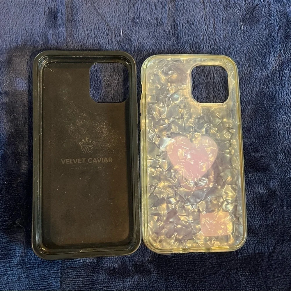 Velvet Caviar iPhone 11 Pro Case Bundle | Camo + Pearl Heart Ring